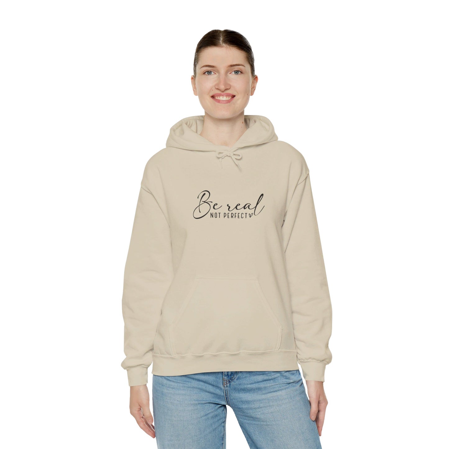 Hooded Sweatshirt "Be Real Not Perfect" Unisex Heavy Blend™ Hooded Sweatshirt