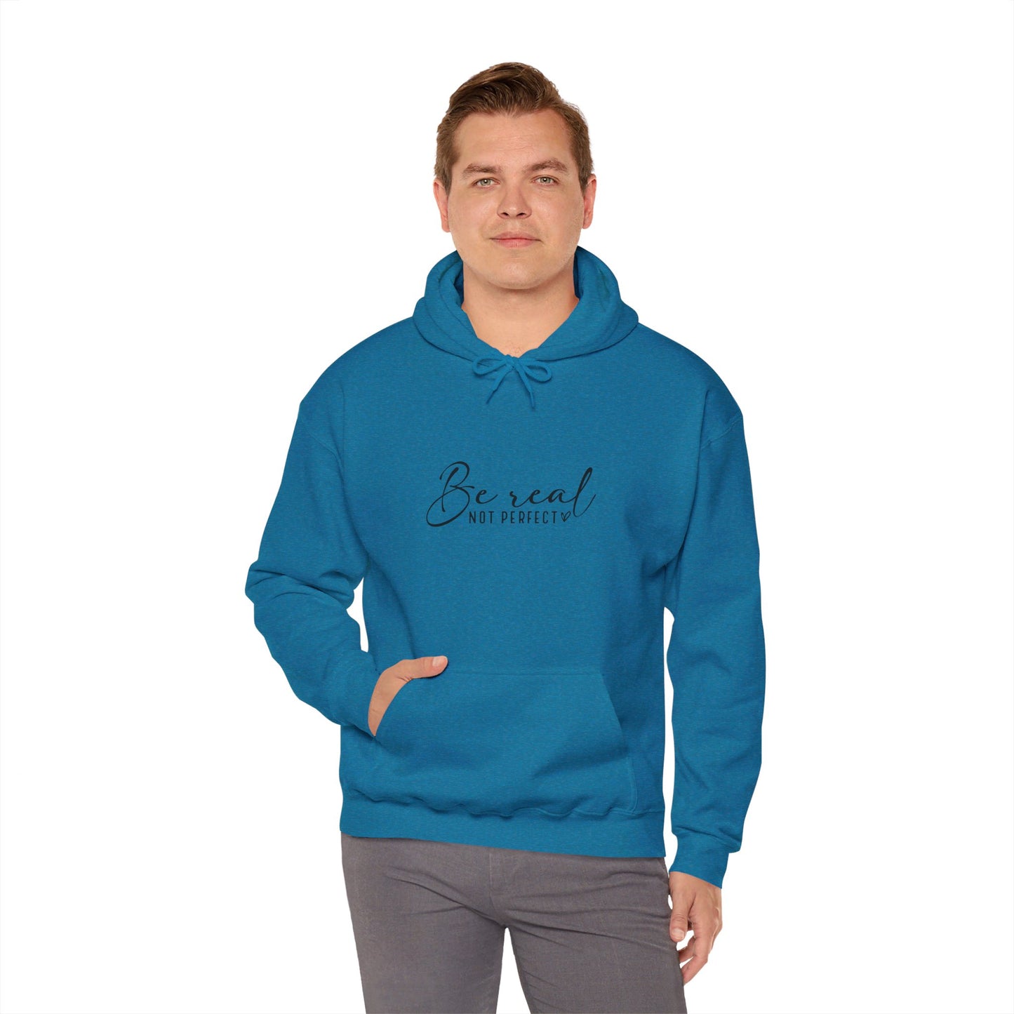 Hooded Sweatshirt "Be Real Not Perfect" Unisex Heavy Blend™ Hooded Sweatshirt