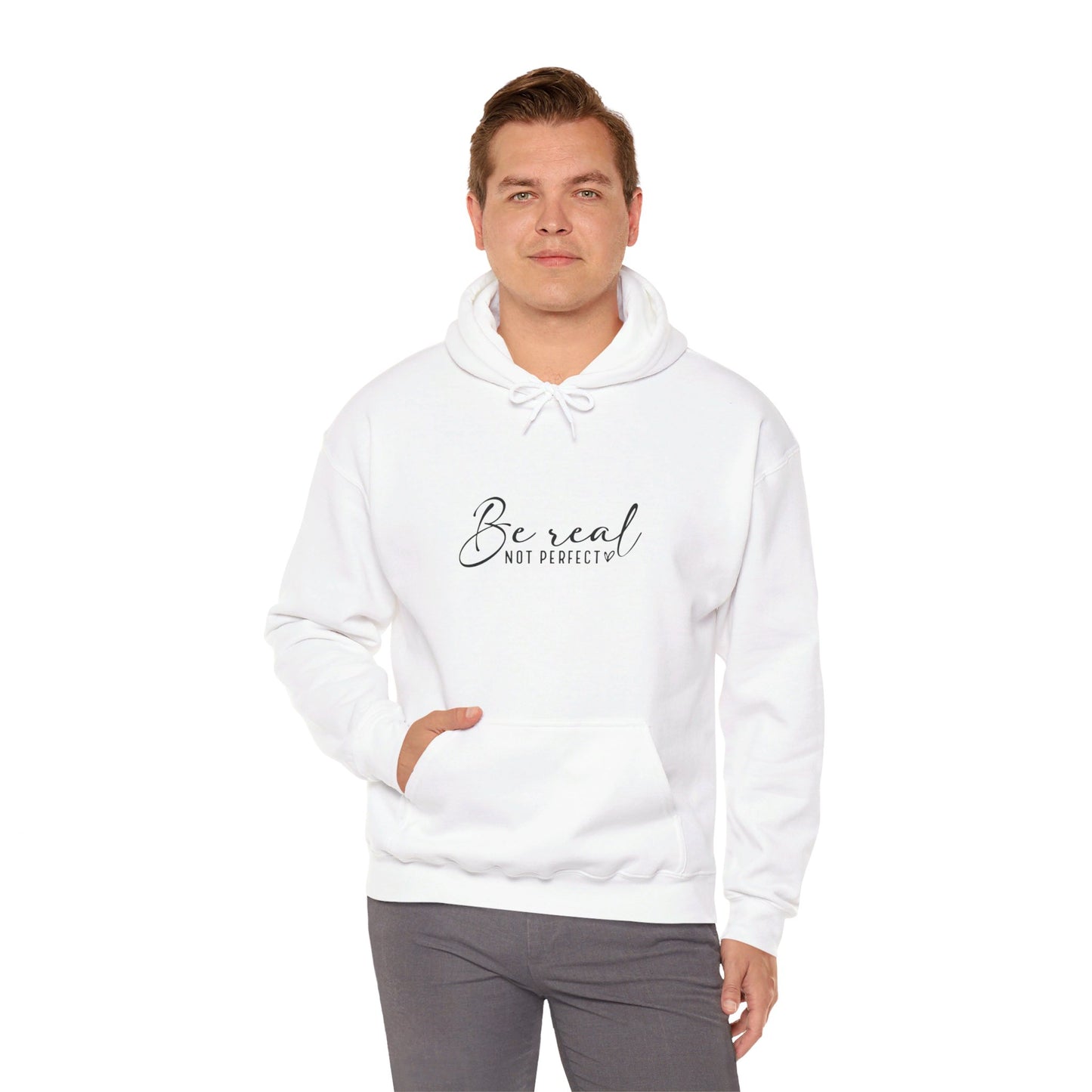 Hooded Sweatshirt "Be Real Not Perfect" Unisex Heavy Blend™ Hooded Sweatshirt