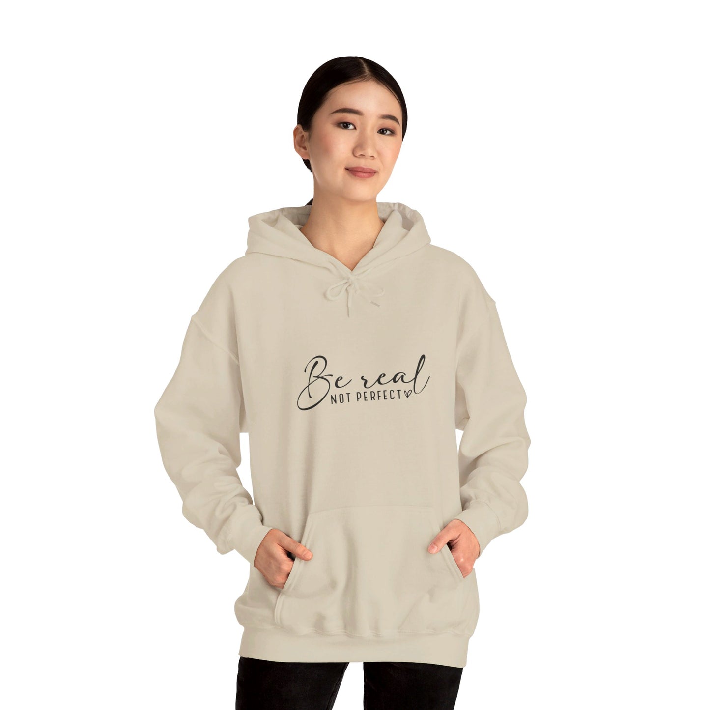 Hooded Sweatshirt "Be Real Not Perfect" Unisex Heavy Blend™ Hooded Sweatshirt