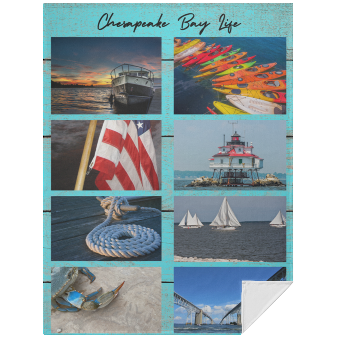 Blanket "Chesapeake Bay Life"  Velvety Soft Blanket 60x80