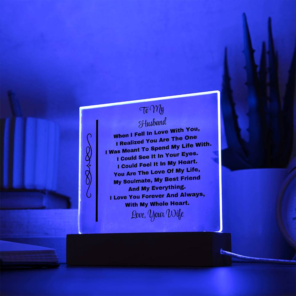 For Husband | Printed Square Acrylic Plaque