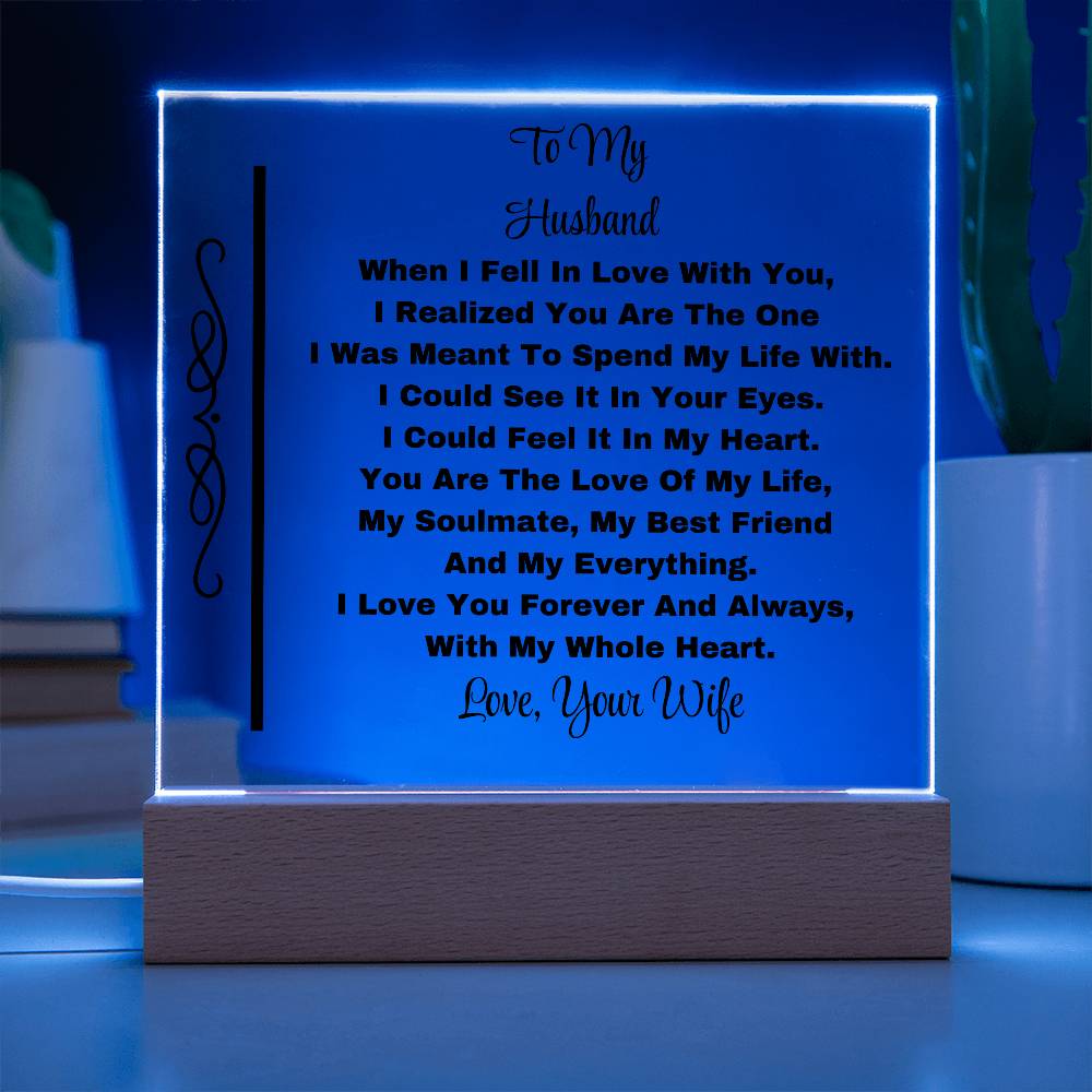 For Husband | Printed Square Acrylic Plaque