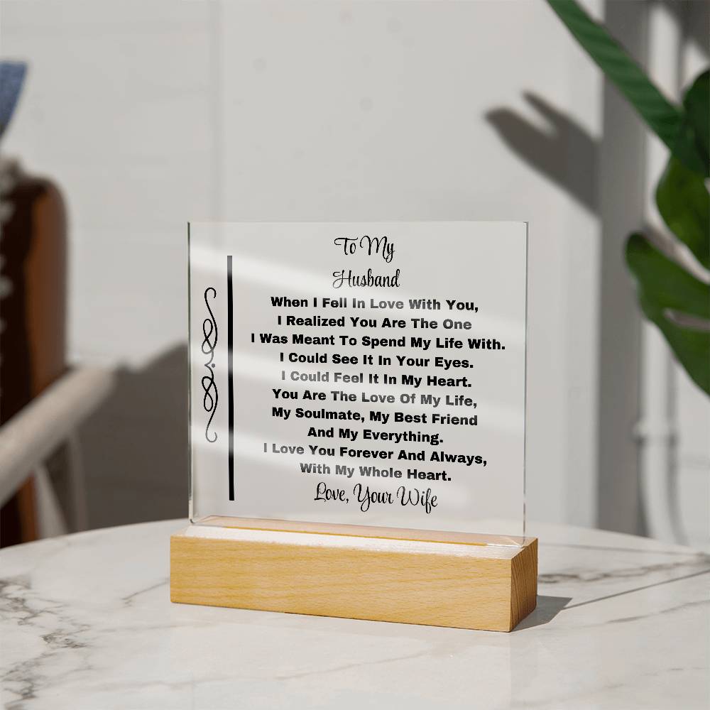 For Husband | Printed Square Acrylic Plaque