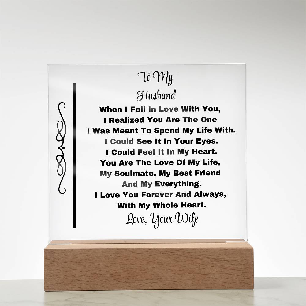 For Husband | Printed Square Acrylic Plaque