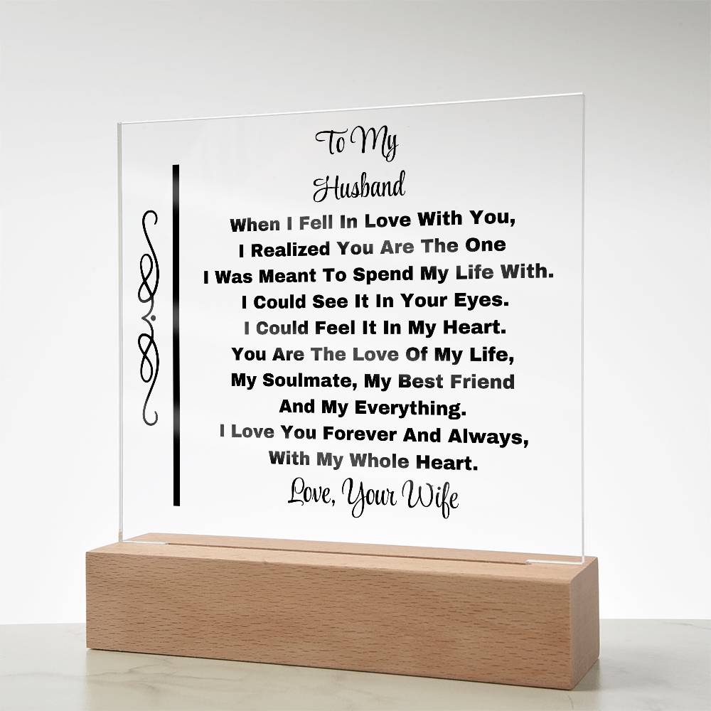 For Husband | Printed Square Acrylic Plaque