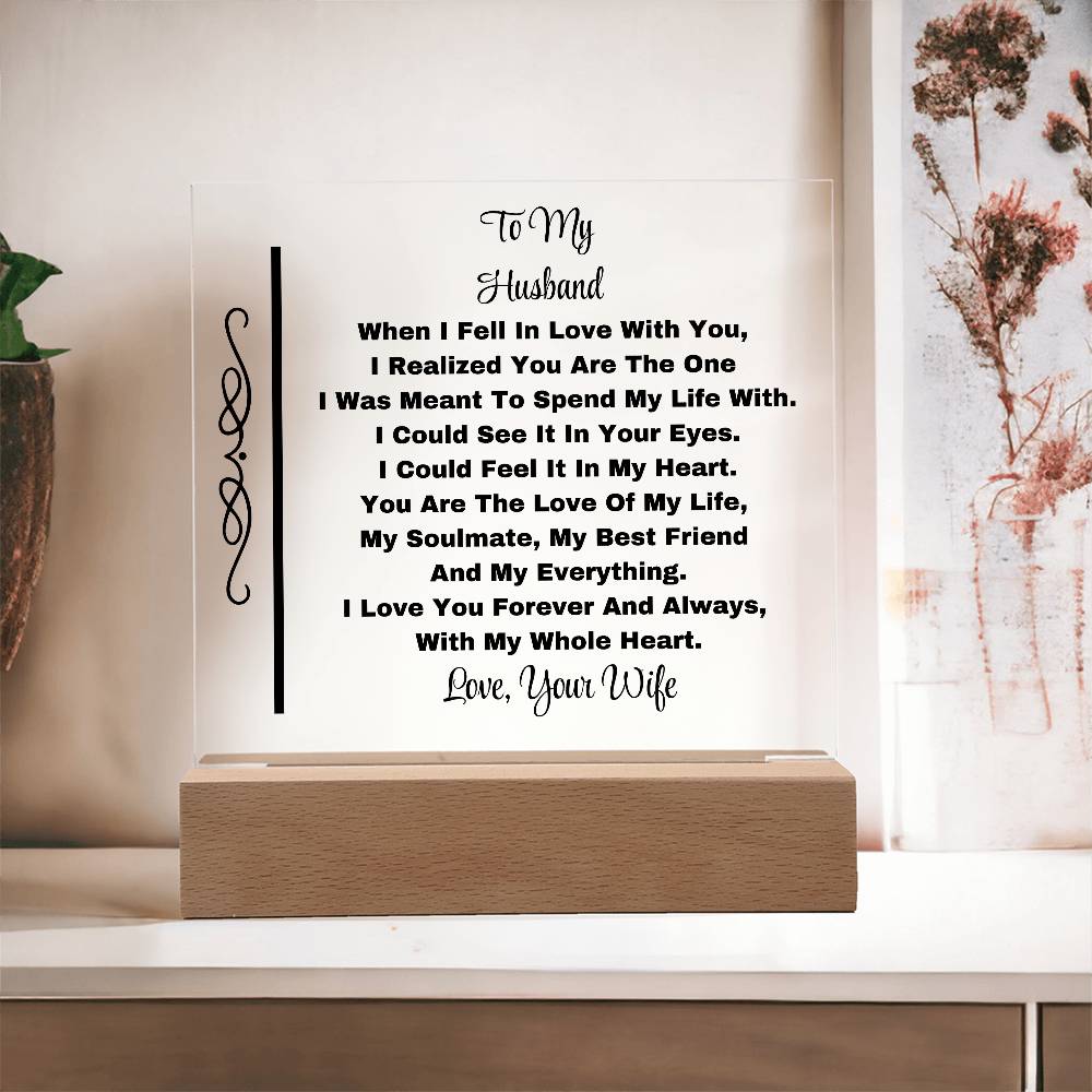 For Husband | Printed Square Acrylic Plaque