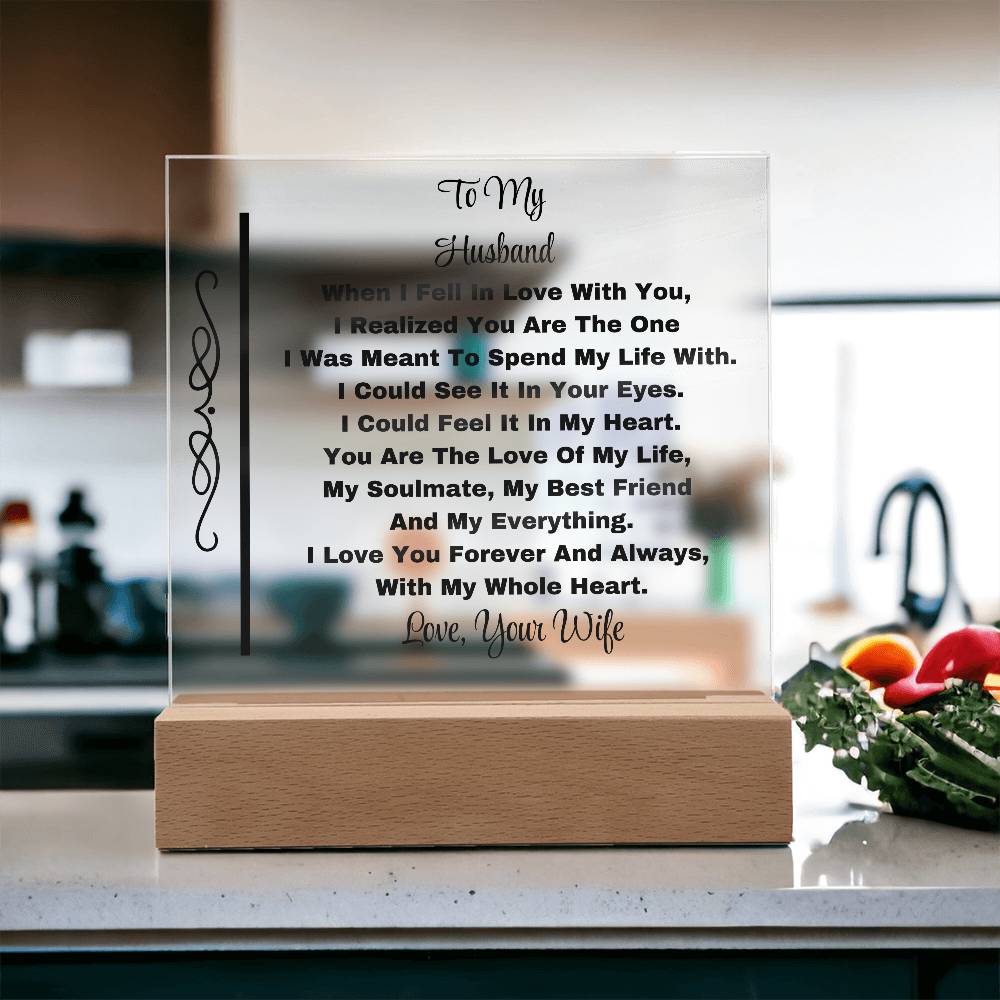 For Husband | Printed Square Acrylic Plaque