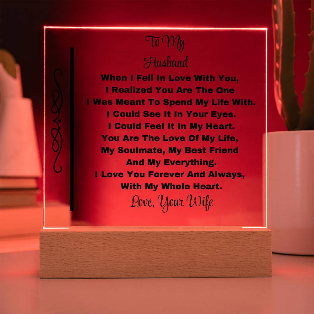 For Husband | Printed Square Acrylic Plaque